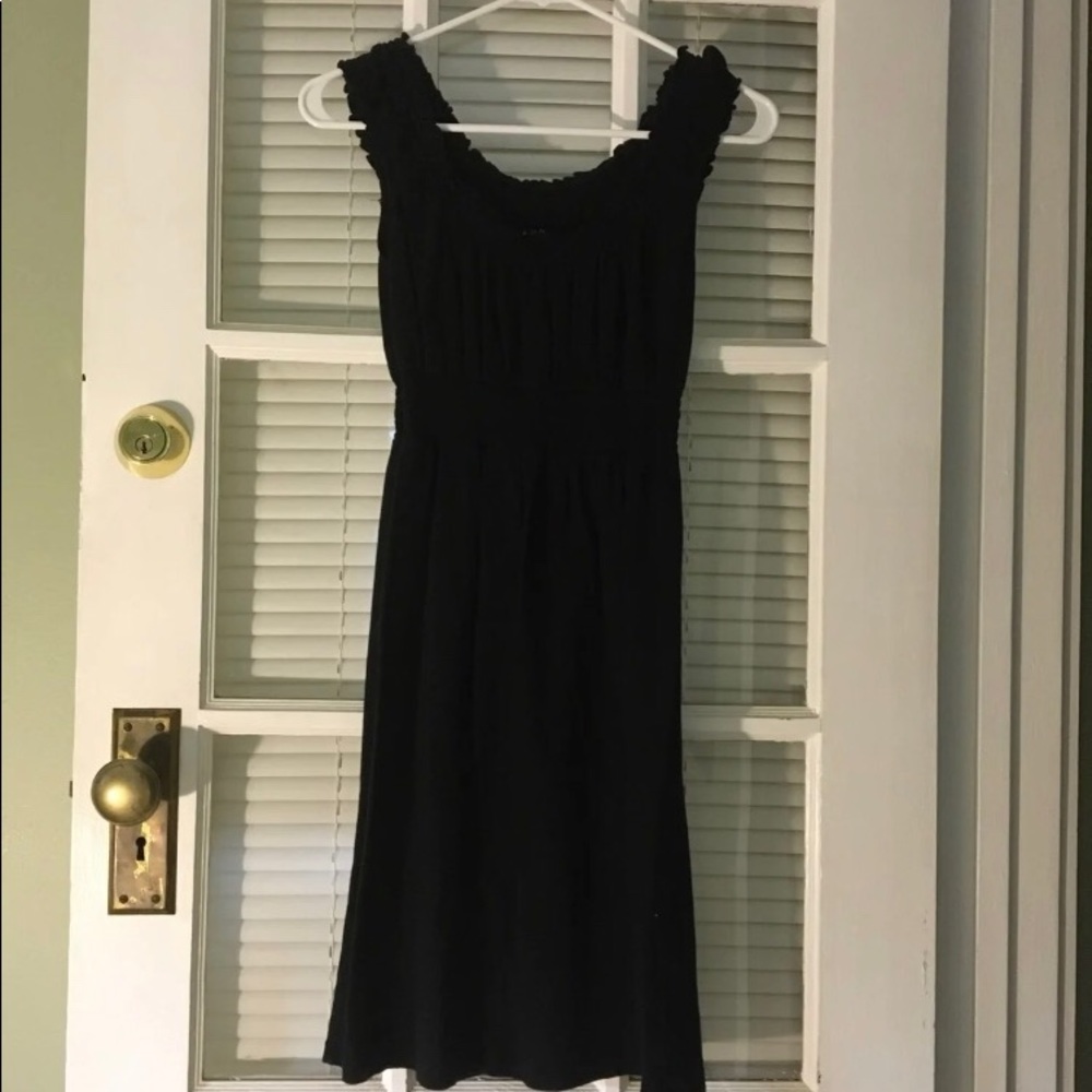 Arizona Jean Co Black midi dress with ruffle details, size small